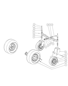 Front Caster And Tire Assembly 54-Inch Diagram and Parts List for ENFORCER54 53AH3AGT050-23HP Cub Cadet Lawn Tractor